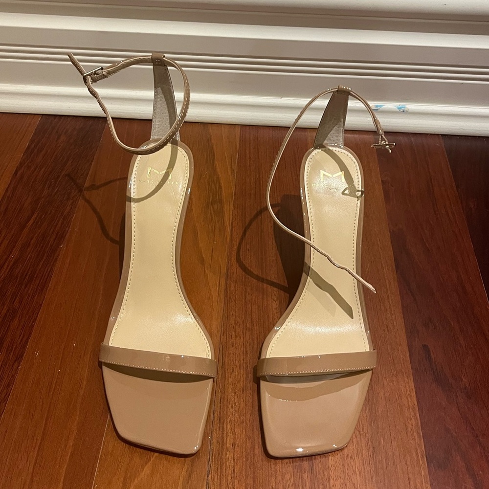 Marc Fisher square toe nude heels